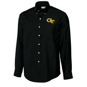 Georgia Tech Yellow Jackets Men's LS Epic Easy Care Royal Oxford Shirt - Black